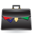 Briefcase of colored papers for strategy